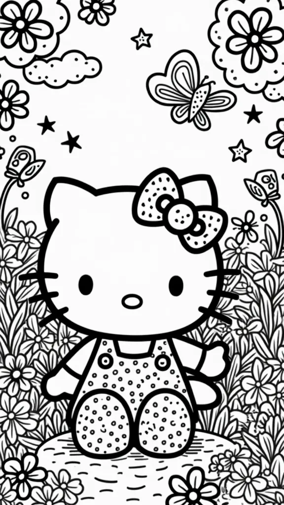 Hello Kitty en ligne coloriage